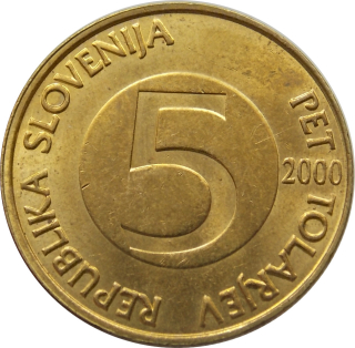 Slovinsko 5 Tolarjev 2000