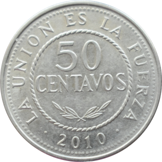 Bolívia 50 Centavos 2010