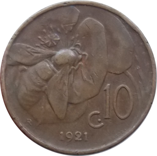 Taliansko 10 Centesimi 1921 