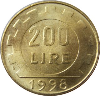 Taliansko 200 Lír 1998