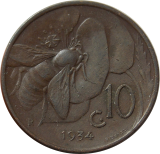 Taliansko 10 Centesimi 1934
