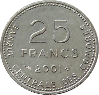 Komory 25 Francs 2001