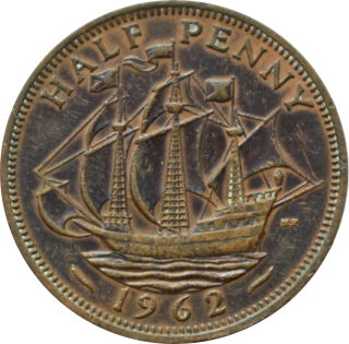 Anglicko 1/2 Penny 1962