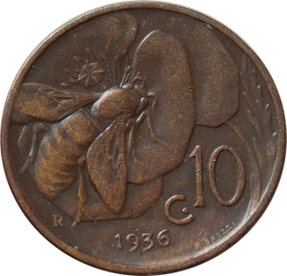 Taliansko 10 Centesimi 1936
