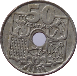 Španielsko 50 Centimos 1949