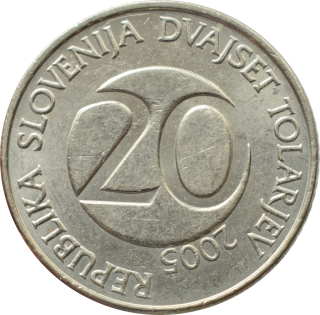 Slovinsko 20 Tolarjev 2005