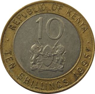 Keňa 10 Shillings 1995