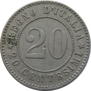 Taliansko 20 Centesimi 1894 K.B