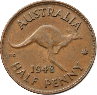 Austrália 1/2 Penny 1948