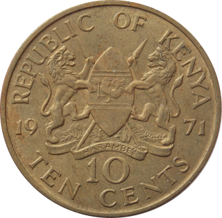 Keňa 10 Cents 1971