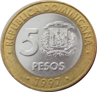 Dominikánska republika 5 Pesos 1997