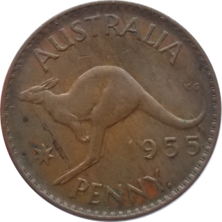 Austrália 1 Penny 1955