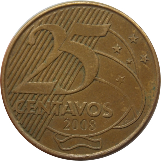 Brazília 25 Centavos 2008
