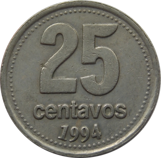 Argentína 25 Centavos 1994