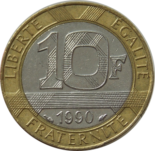 Francúzsko 10 Francs 1990