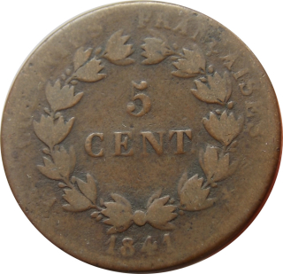 Francúzske kolónie 5 Centimes 1841