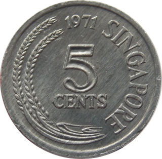 Singapur 5 Cents 1971 FAO