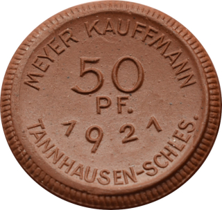 Nemecko Tannhausen-Schlesien 50 Pfennig 1921