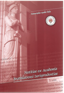 1/2011 Notitiae ex Academia Bratislavensi Iurisprudentiae