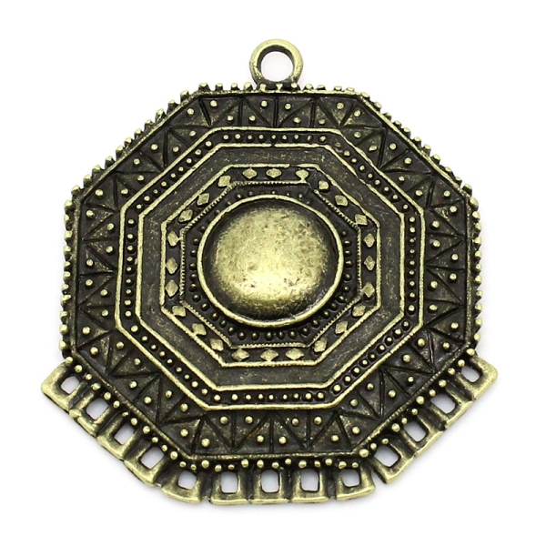 Ozdobné ramienko starobronz 43 x 47 mm – komponent na výrobu bižutérie