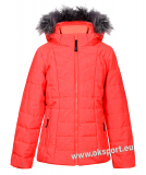 Dievčenská zimná bunda Icepeak Riona JR I neónová s kožušinkou 50008-635