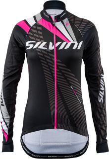 Dámsky zateplený cyklistický dres Silvini Team WD1403 čierna/ružová