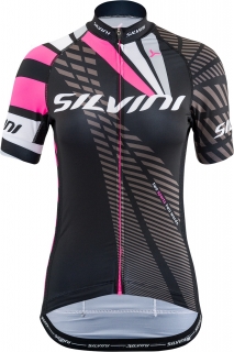 Dámsky cyklistický dres Silvini Team WD1402 čierna-ružová