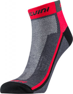 Cyklistické ponožky Silvini Plima UA622 sivá/červená - členkové