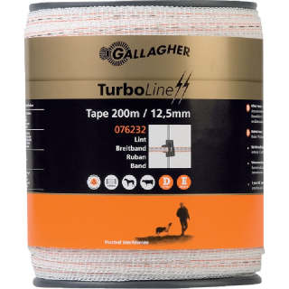 Páska vodivá, TurboLine, L 200 m, B 12,5 mm, biela-oranžová Gallagher