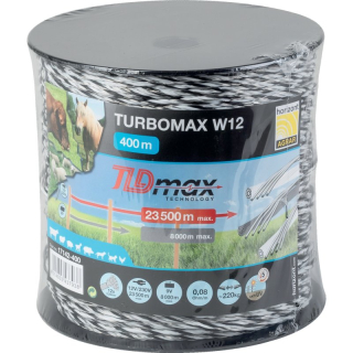 Lanko vodivé, TURBOMAX W12, biele-čierne-biele, 400 m Horizont