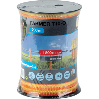 Páska vodivá, Farmer T10-O, L 200 m, 10 mm, žltá-oranžová Horizont