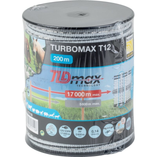 Páska vodivá, TURBOMAX T12, L 200 m, B 12 mm, biela-čierna Horizont 