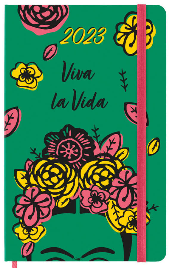 Diár 2023 Frida Kahlo - L | Denný | Tvrdá väzba | Zelený