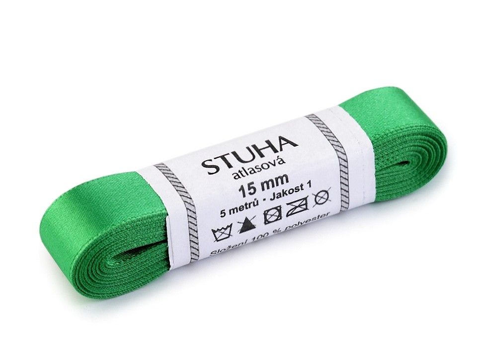 Atlasová stuha obojlíca zväzky po 5 m šírka 15 mm - 5 m