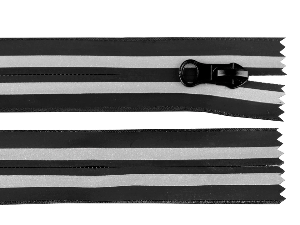 Vodeodolný zips No 7 dĺžka 20 cm špirálový reflexný