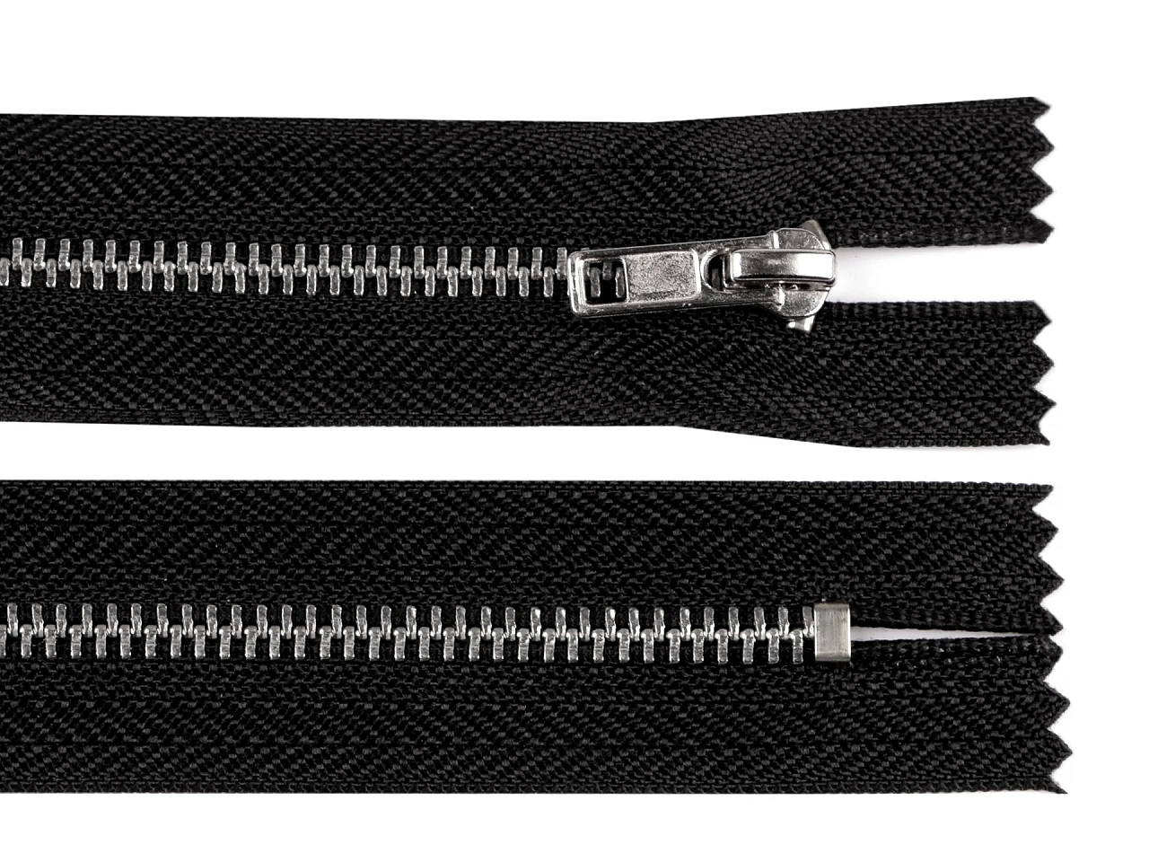 Kovový zips No 3 dĺžka 20 cm nohavicový so striebornými zúbkami- 1kus