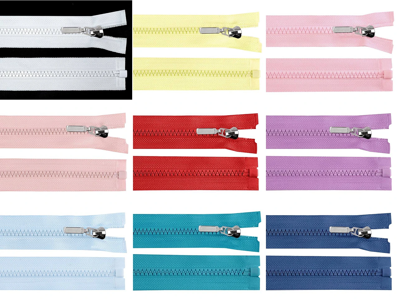 Kostený zips No 5 dĺžka 30 cm s ozdobným jazdcom- 1ks