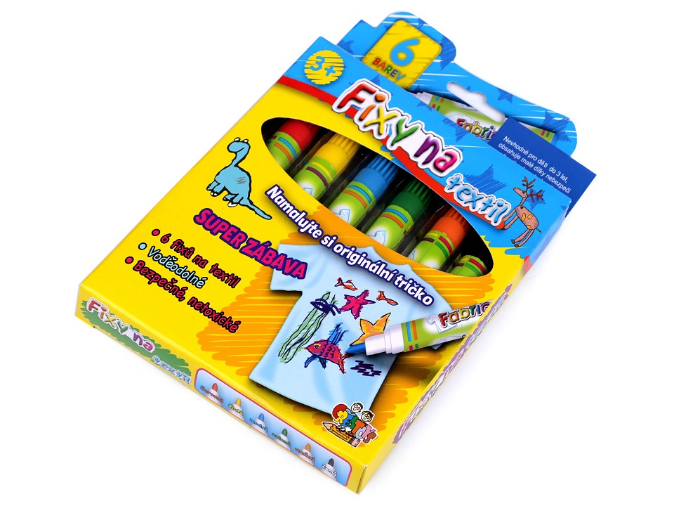 Fixy na textil 6 ks- 1 krabička