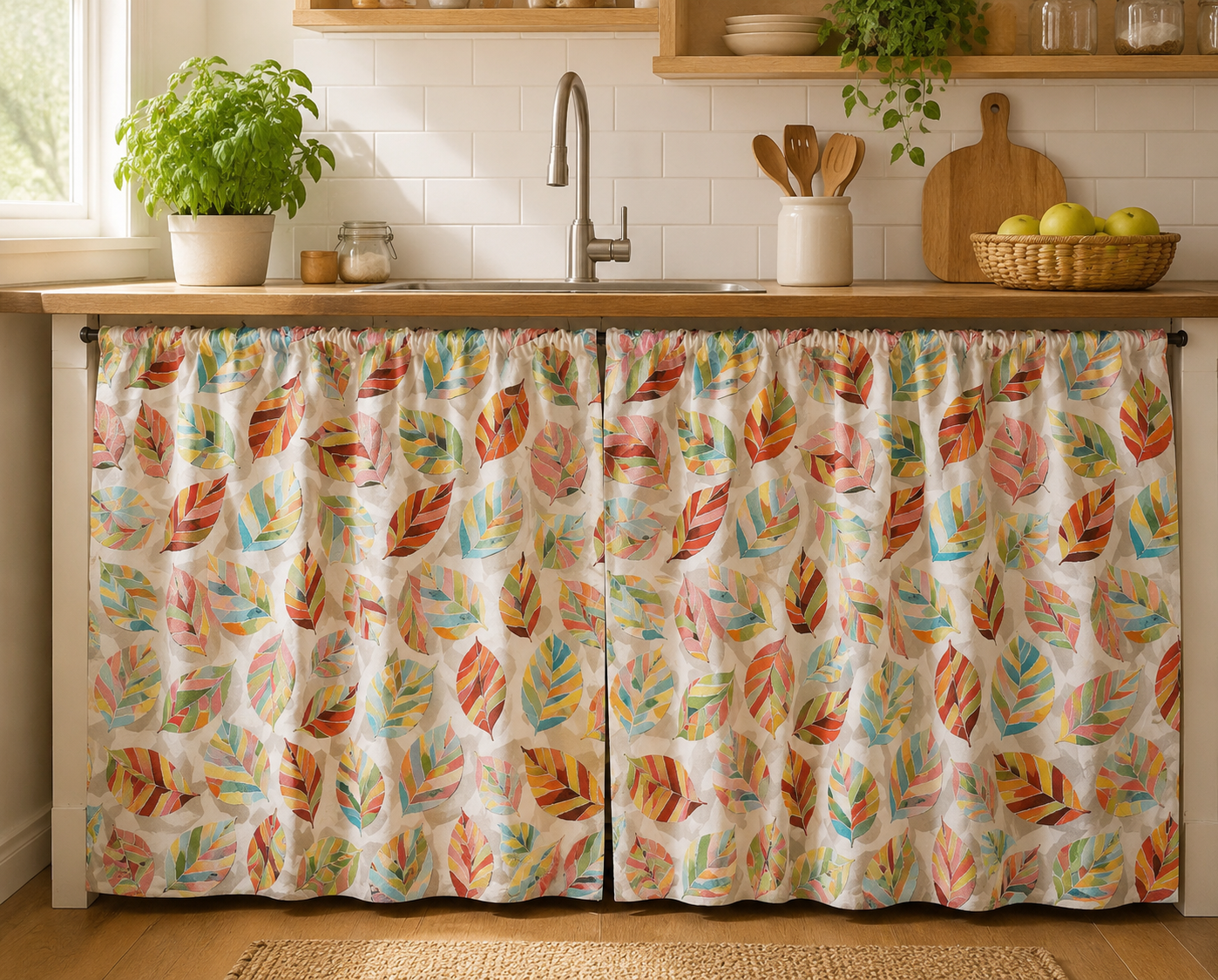 LISTY OTOŇO MULTICOLOR NA POŤAHOVKE-posledný kus 40x140cm