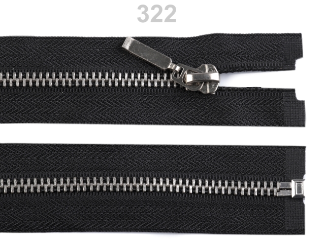 Kovový zips šírka 6 mm dĺžka 70 cm - 1 ks