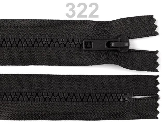 Zips kosticový šírka 5 mm dĺžka 20 cm čierny - 1 ks