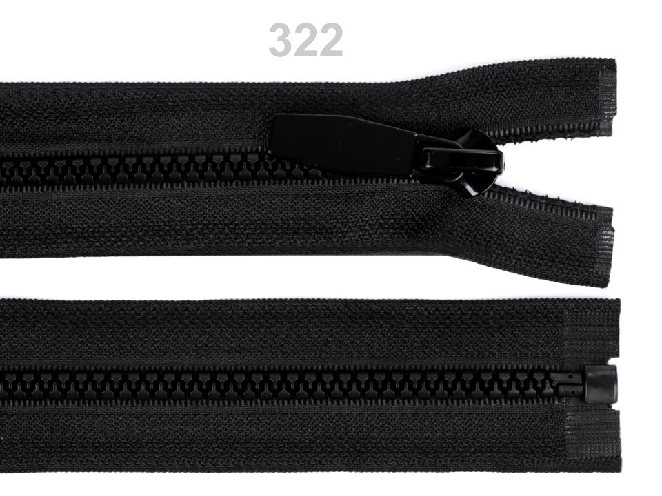 Kostený zips šírka 5 mm dĺžka 70 cm okrúhle zúbky - 1 ks
