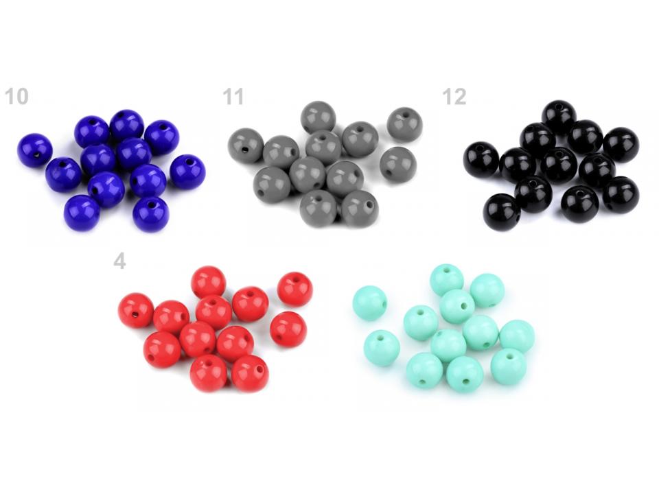 Plastové korálky Color Ø12 mm - 25 ks