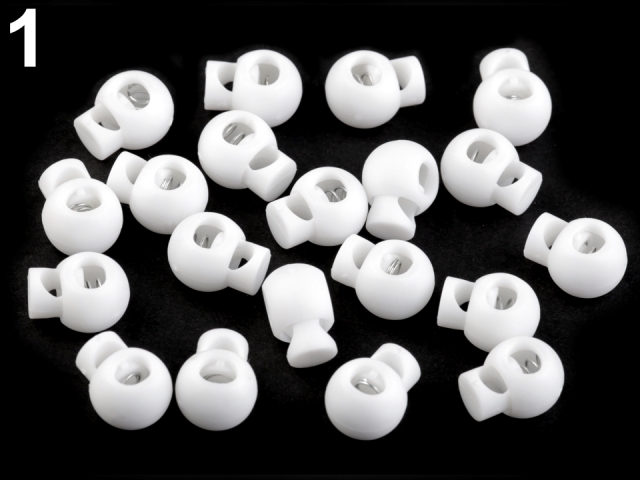 Brzdičky guľaté 15x19 mm – variant 1 off white – 10 ks