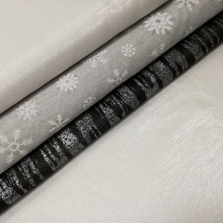 STRIEBRO SANTA GRIS NA BIELEJ POŤAHOVKE - Posledný kus 55 x 140cm!!!