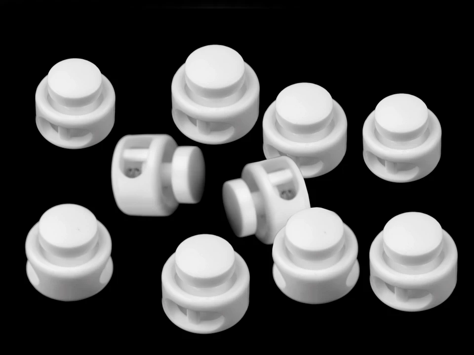 Brzdičky s dvoma dierkami 13x15 mm okrúhle – variant 5 biela – 10 ks