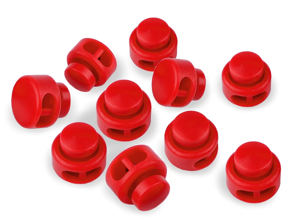 Brzdičky s dvoma dierkami 13x15 mm okrúhle – variant 6 červená – 10 ks