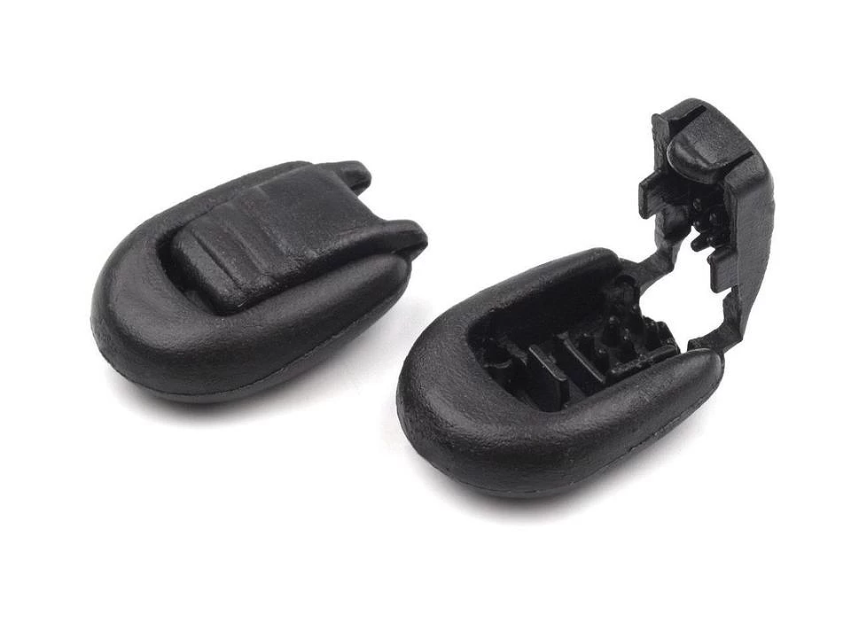 Plastová koncovka 15x19 mm zamačkávacia – variant 1 čierna – 5 ks