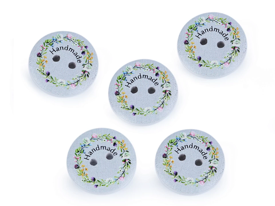 Drevený dekoračný gombík Handmade - 10 ks