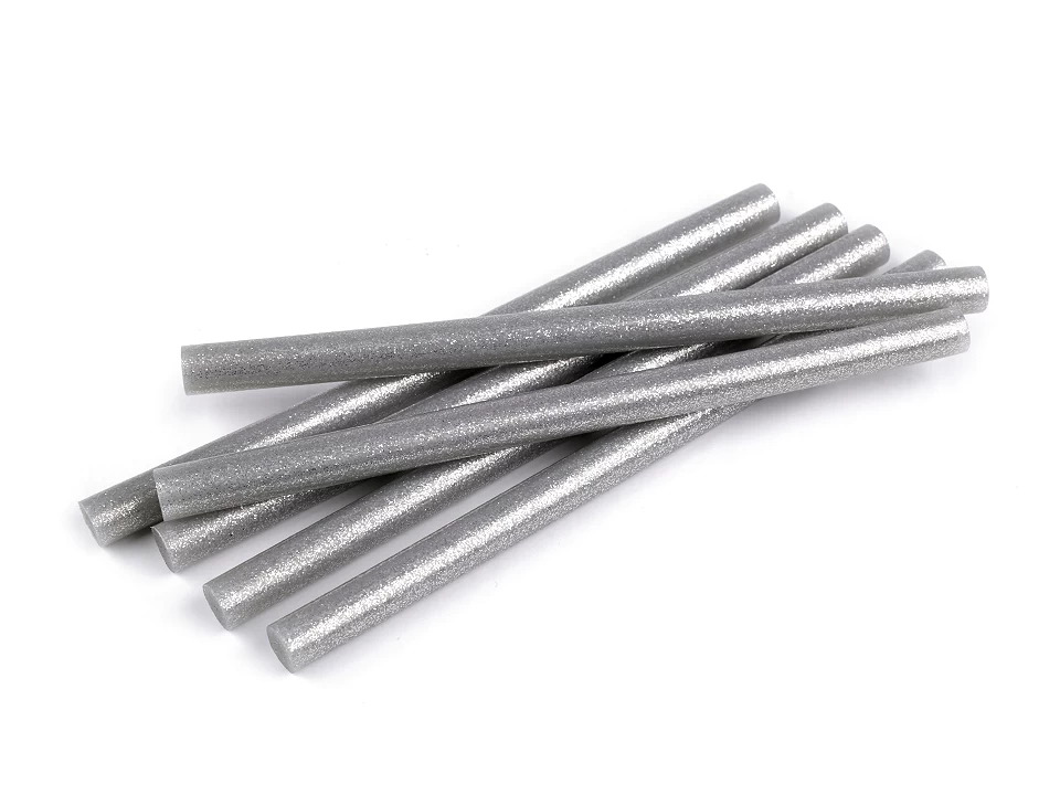 Farebné tavné lepidlo Ø11 mm s glitrami-6ks